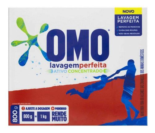 Kit 2 Cx Sabão Po Omo 800g 1 Amaciante Comfort 1l