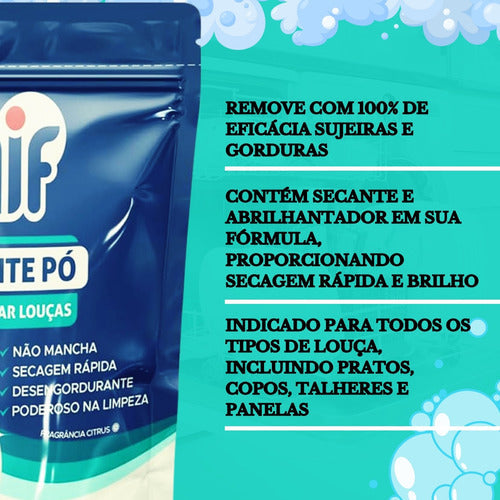 Detergente Em Pó Máquina De Lavar Louças Sabão 500g Secante