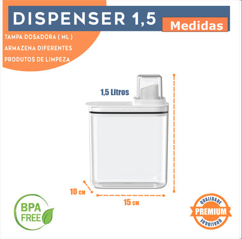Kit 2 Dispenser Amaciante Sabão Líquido 1,5l Organizador Ou