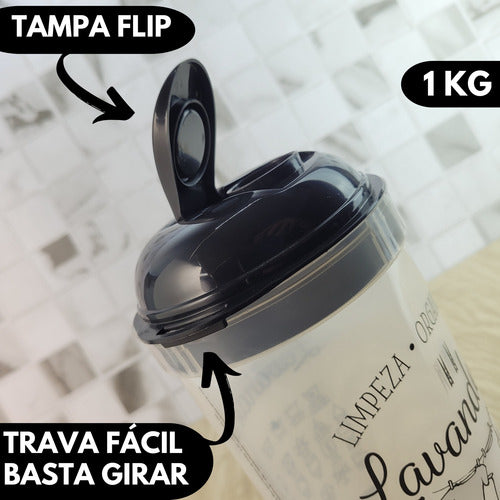 Kit Lavanderia 4 Porta Sabão Líquido/pó Amaciante Borrifador
