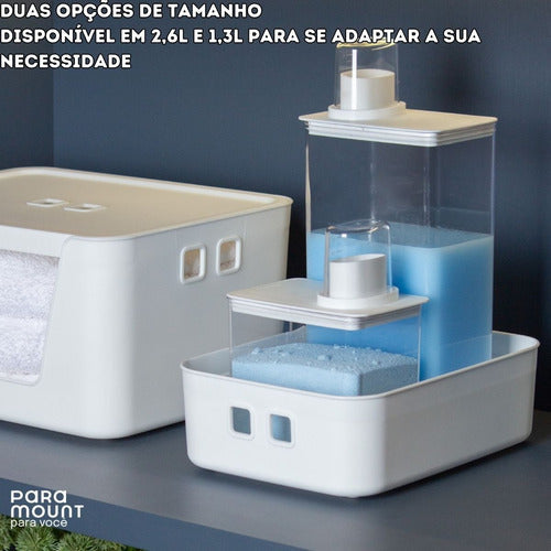 Kit Lavanderia Sabão Em Pó Liquido Amaciante 2,6l Fly 2uni.