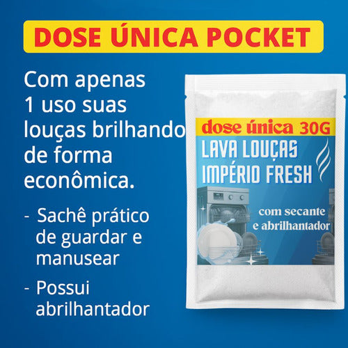 1 Pct Detergente Pó 3 Em 1 - 30g Pocket Lar Fresh - Novidade