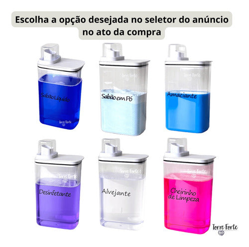 Pote Hermético Copo Medidor Porta Sabão Em Pó Líquido