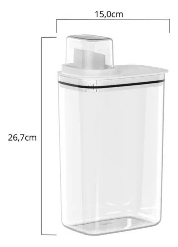 Dispenser C/ Tampa Medidora 2,3l Para Sabão Pó Liquido