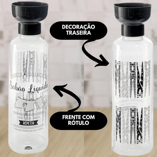 Kit Lavanderia 3pçs Porta Sabão Em Pó Amaciante E Alvejante