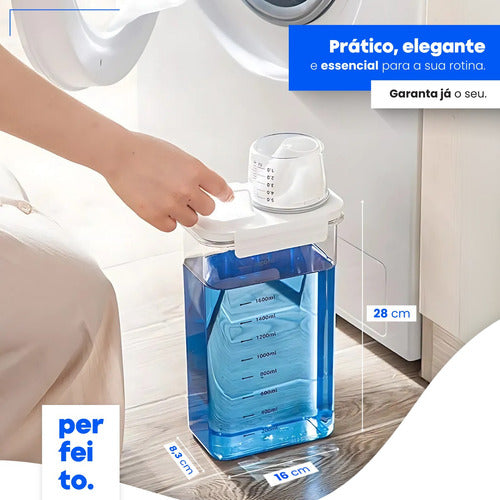 Pote Porta Sabão Pó Liquido Amaciante Dispenser Hermético 2l