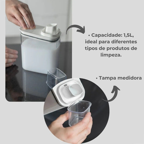 Dispenser C/ Tampa Medidora 2,3l Para Sabão Pó Liquido
