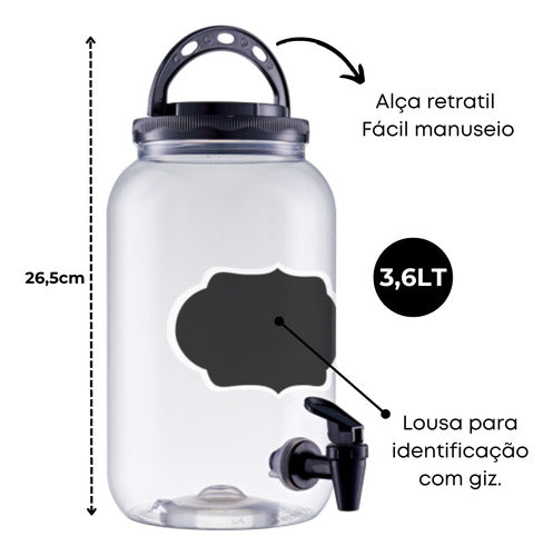 5 Dispenser Amaciante E Sabão Em Pó Liquido 3,6l Lousa Cores