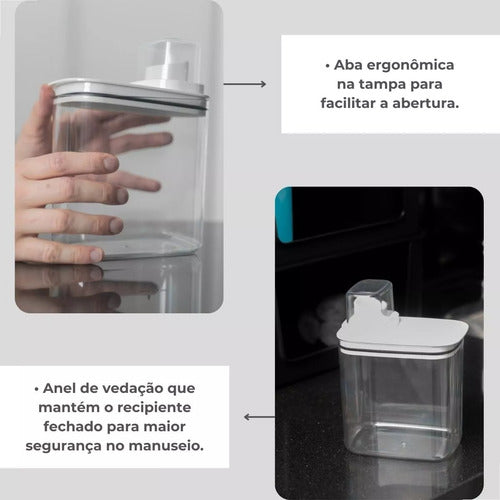 Kit 2 Dispenser Amaciante Sabão Líquido 1,5l Organizador Ou
