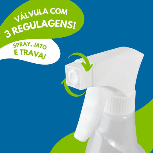 Kit Lavanderia 4p Porta Sabão Amaciante Alvejante Borrifador