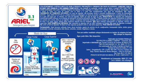 Detergente Lava Roupas Ariel 3 Em 1 Pods - 16 Cápsulas