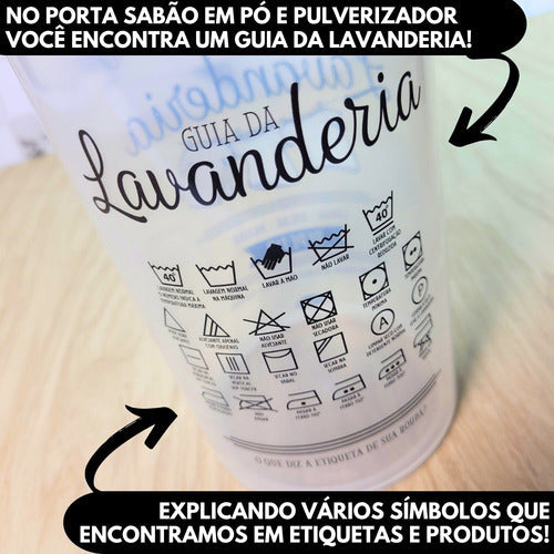 Kit Lavanderia 4 Porta Sabão Líquido/pó Amaciante Borrifador