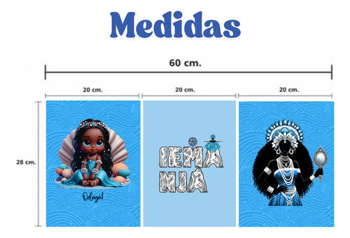 Kit 3 Quadros De Orixás - Umbanda - Candomble 20x28cm