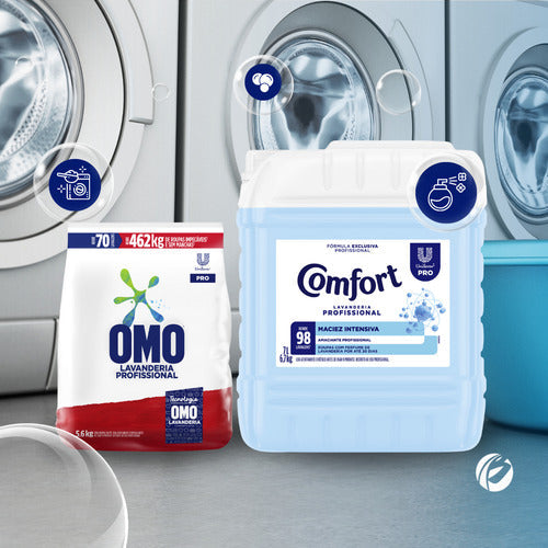 Lava Roupas Omo 5,6kg + Amaciante Lavanderia Comfort 7l