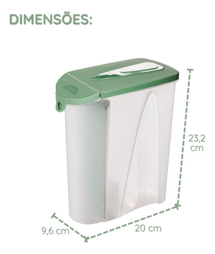 Dispenser Porta Sabão Pó Líquido Com Tampa Dosador 2,3l