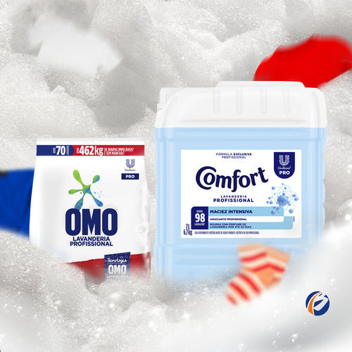 Lava Roupas Omo 5,6kg + Amaciante Lavanderia Comfort 7l