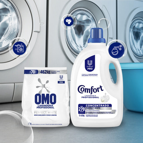 Kit Perfect White Lava Roupas Omo 4kg + Amaciante Comfort 5l