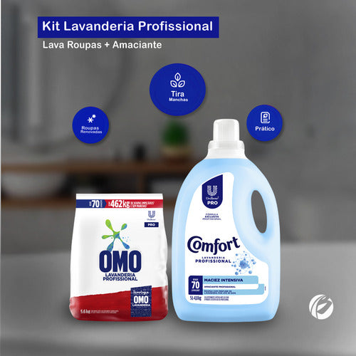 Lava Roupas Omo 5,6kg + Amaciante 5l Comfort