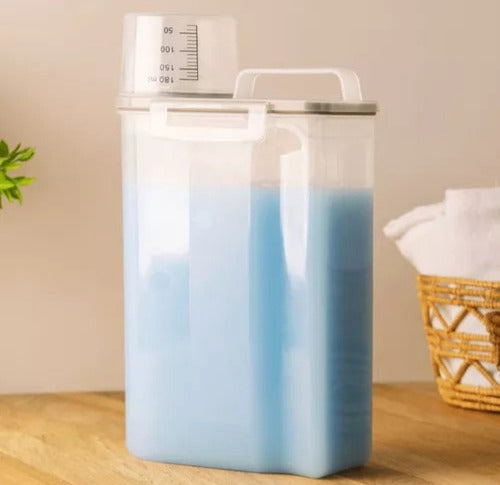 Pote Porta Sabão Em Pó E Liquido Dispenser C/tampa Hermético