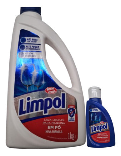 Limpol Lava Louças Em Pó 1kg +secante Abrilhantador 100 Ml