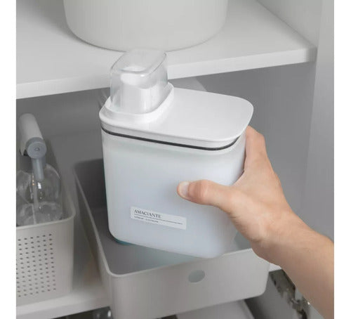 Kit 2 Dispenser Amaciante Sabão Líquido 1,5l Organizador Ou