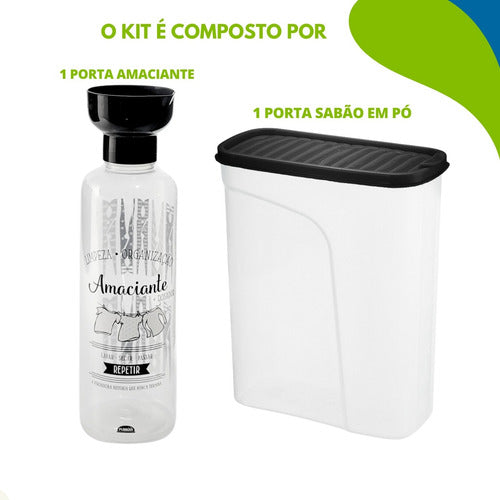 Kit 2pçs Lavanderia Porta Amaciante E Sabão Em Pó Até 2kg