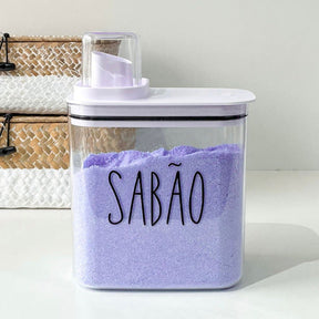 Dispenser Sabão Em Pó Ou Líquido Lavanderia 1,5l Tampa
