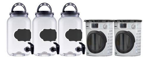 5 Dispenser Amaciante E Sabão Em Pó Liquido 3,6l Lousa Cores