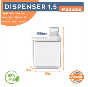 Kit 2 Dispenser Organizador Amaciante Sabão Líquido 1,5l Ou