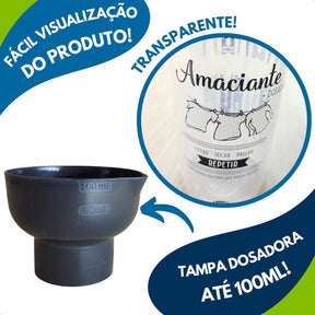 Kit Lavanderia 5p Porta Sabão Amaciante Alvejante Borrifador