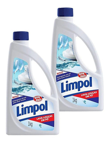 2 Detergente Em Pó Máquina De Lavar Louças Limpol 1 Kg Cada