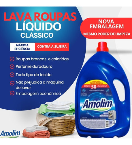 Kit Lava Roupa Líquido 5l+ Amaciante Downy Concentrado 1,5l