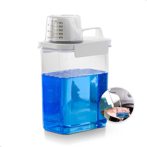 Pote Porta Sabão Pó Liquido Amaciante Dispenser Hermético 2l