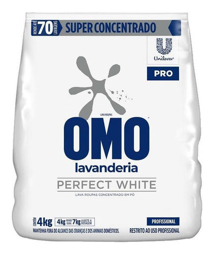Kit Sabão Pó Omo 4kg Amaciante Comfort 5l Perfect White Prof