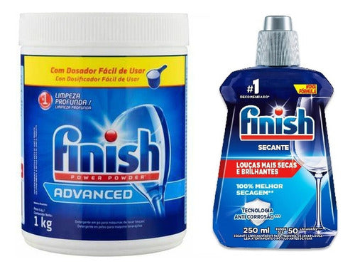 Kit Finish Lava Louças Sabão Em Pó E Secante Abrilhantador