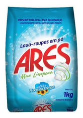 Sabão Em Pó Ares 1kg Flores Do Campo Lava Roupas Max Limpeza