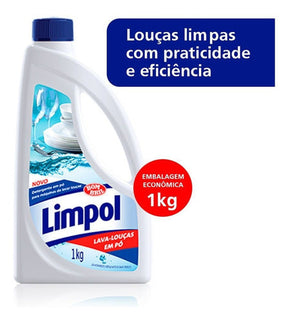 2 Detergente Para Lava-louças Limpol Em Pó 1 Kg + Secante
