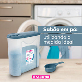 Porta Sabão Pó 1kg + Dosador+ Porta Sabão Liquido Detergente