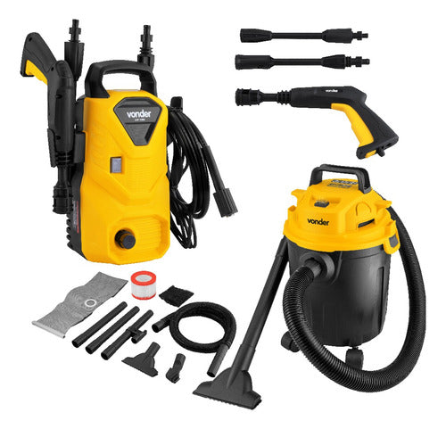 Lavadora Lav1300 + Aspirador Pó/líquido Apv1010 220v Vonder