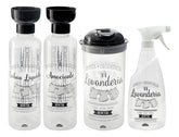 Kit Lavanderia 4 Porta Sabão Líquido/pó Amaciante Borrifador