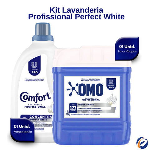 Kit Perfect White: Lava Roupas Omo 7l + Amaciante Comfort 5l