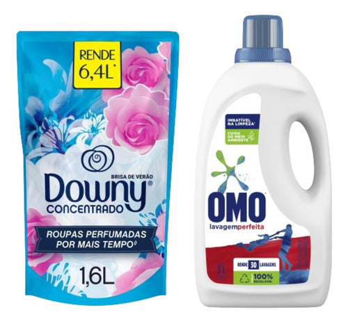 Lava Roupas Omo 3 Litros Amaciante Downy Concentrado 1,6 L