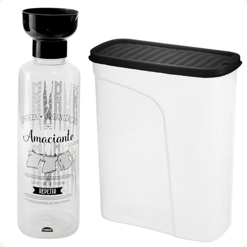 Kit 2pçs Lavanderia Porta Amaciante E Sabão Em Pó Até 2kg