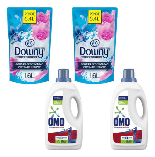 Lava Roupas Omo 3 L Amaciante Downe Brisa Verão 1,6 L Kit