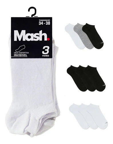 Kit Com 3 Pares De Meia Socket Mash Sapatilha Invisível