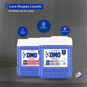 Lava Roupas Perfect White Omo 7l + Lava Roupas Pro Omo 7l