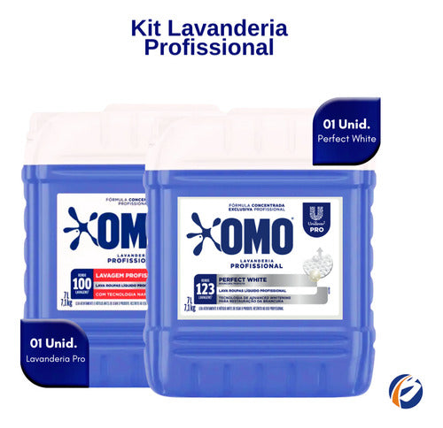 Lava Roupas Perfect White Omo 7l + Lava Roupas Pro Omo 7l