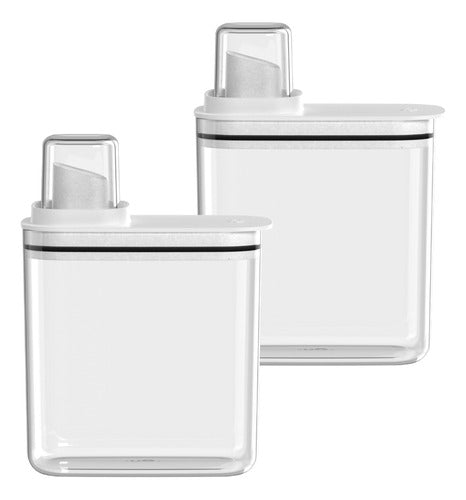Kit 2 Dispenser Amaciante Sabão Líquido 1,5l Organizador Ou