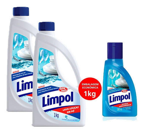 2 Detergente Para Lava-louças Limpol Em Pó 1 Kg + Secante