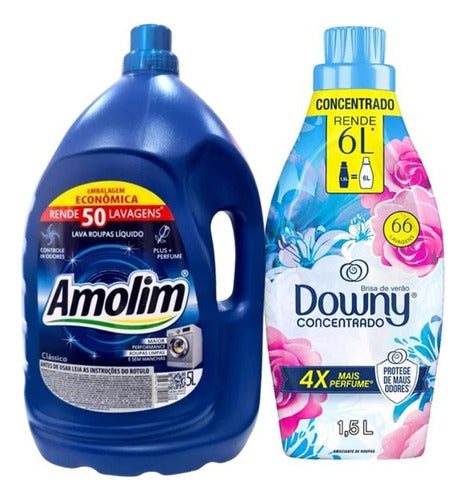 Kit Lava Roupa Líquido 5l+ Amaciante Downy Concentrado 1,5l